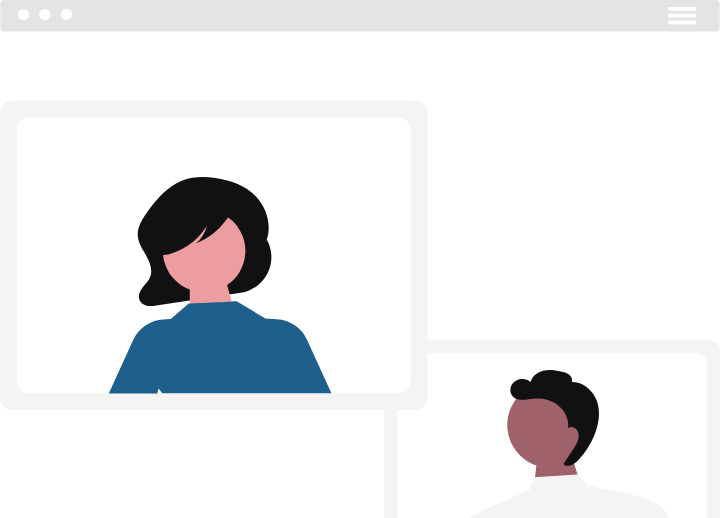 面接で大手企業の実態を確認するイラスト